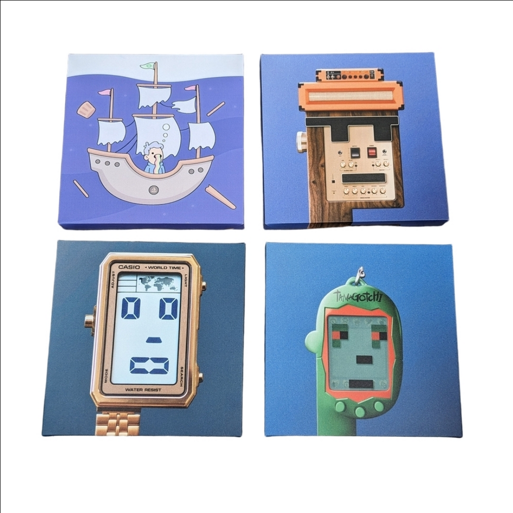 4 Canvas Art Prints Casio Punk NFT Tamagotchi Tech